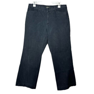 Eddie Bauer Blakely Fit Black Chinos Flat Front Straight Pants Size 14 32x27